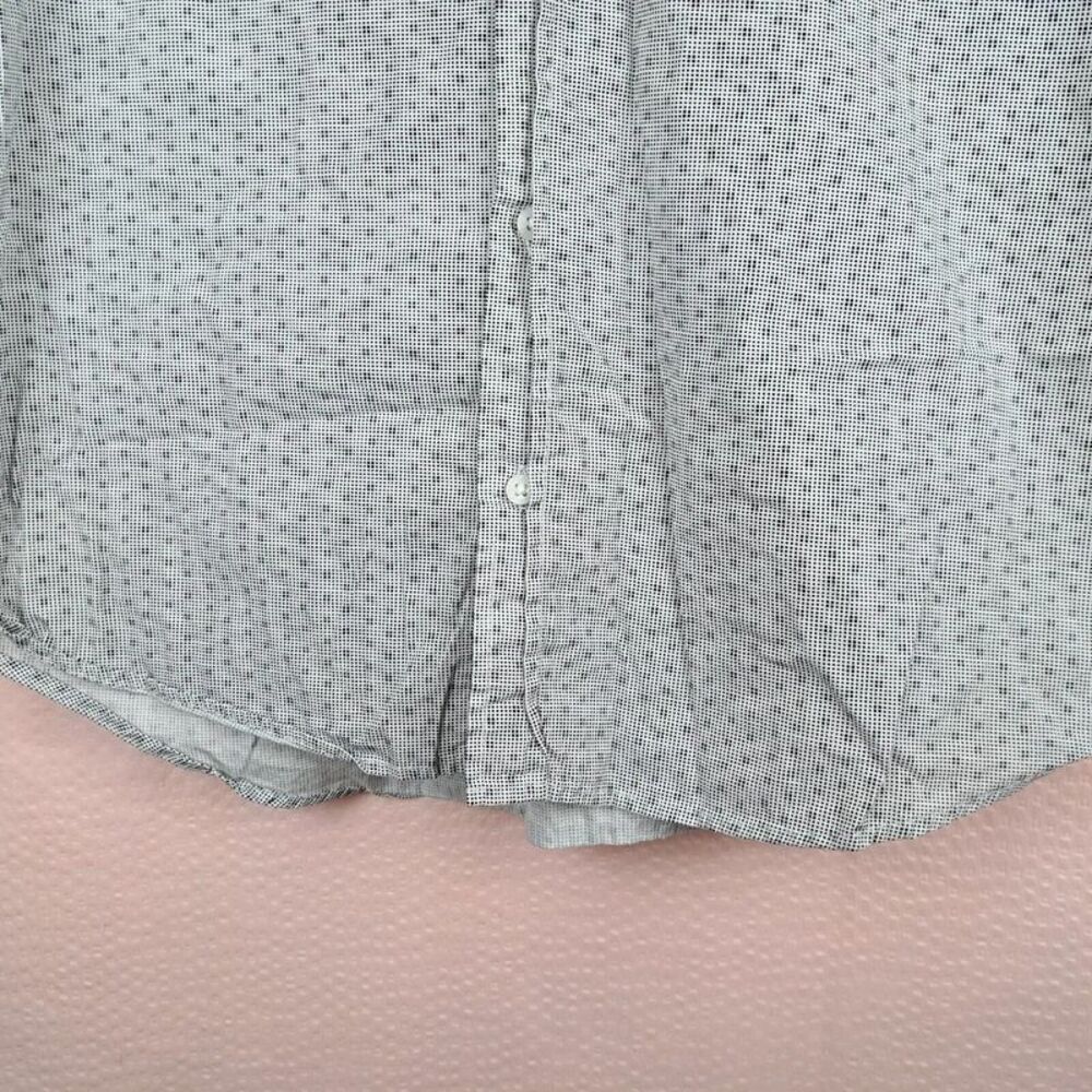 Guess Men Short Sleeve Shirt Gray Dot Print Size L 100% Cotton - Picture 7 of 8